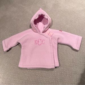 Light Pink Hooded Fleece Widgeon Coat ECC Monogram